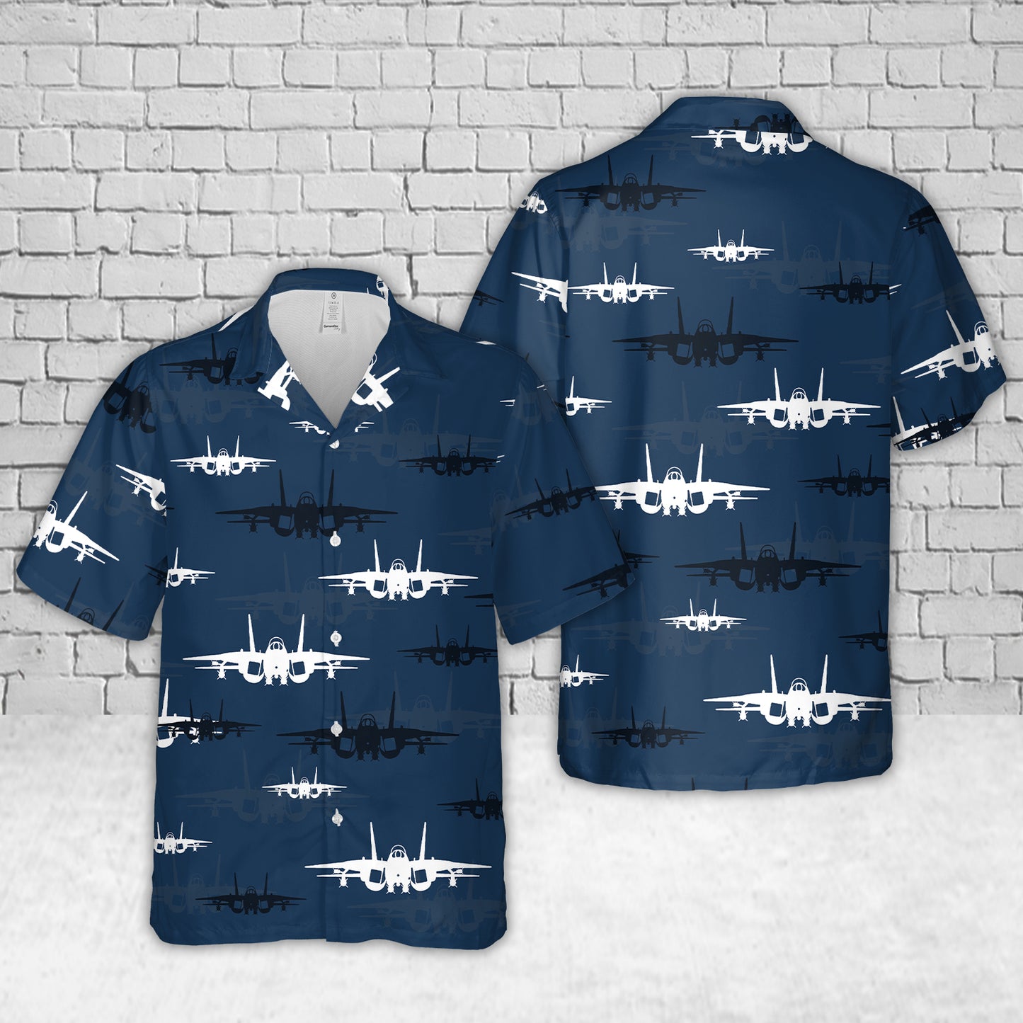 US Navy F-14A Tomcat Silhouette Hawaiian Shirt