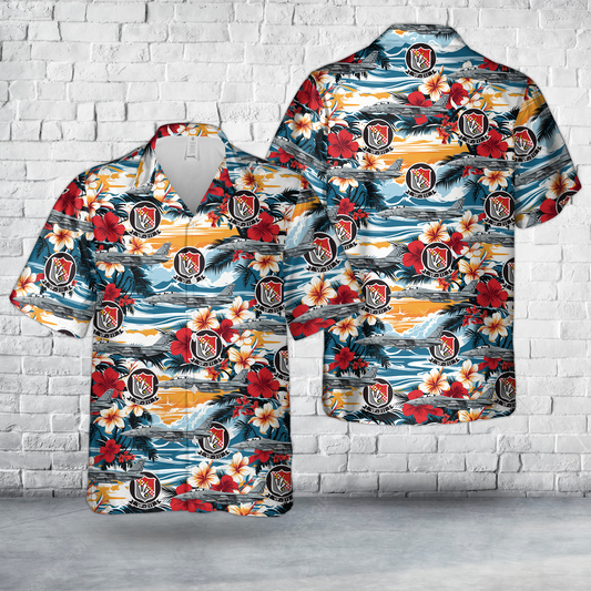 US Navy F-14A Tomcat VF-211 Checkmates, NG114 / 159630. CVW-9, USS Kitty Hawk CV-63 - 1987 Hawaiian Shirt