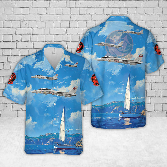 US Navy F-14A Tomcat VF-301 Devil's Disciples, ND101 / 158990. CVWR-30, NAS Miramar, CA Hawaiian Shirt