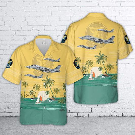US Navy F-14B Tomcat VF-32 Swordsmen, AC102 / 162692. CVW-3, USS Harry S Truman CVN-75, Last Cruise, 2005 Hawaiian Shirt