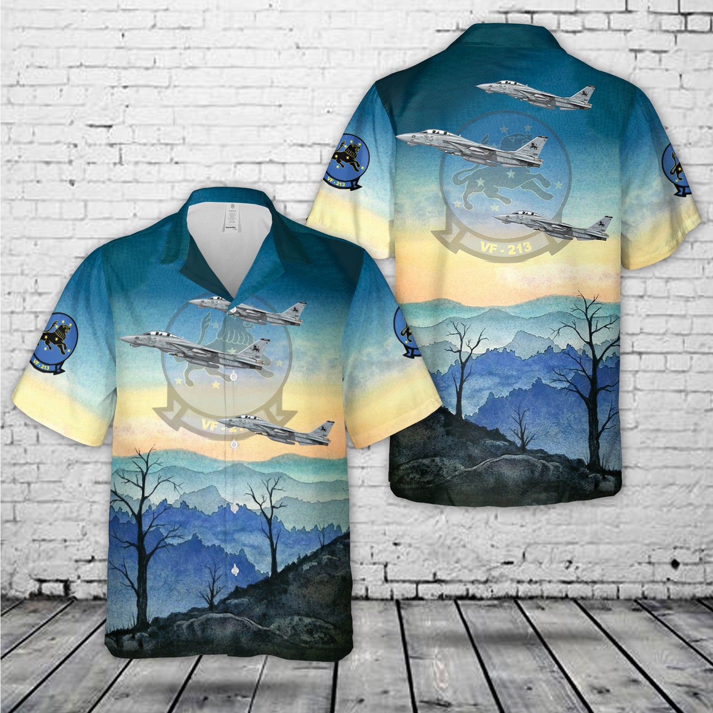 US Navy F-14D Tomcat VF-213 Black Lions, NH101 / 164603. CVW-11, USS Carl Vinson CVN-70 - Operation Enduring Freedom, 2001 Hawaiian Shirt