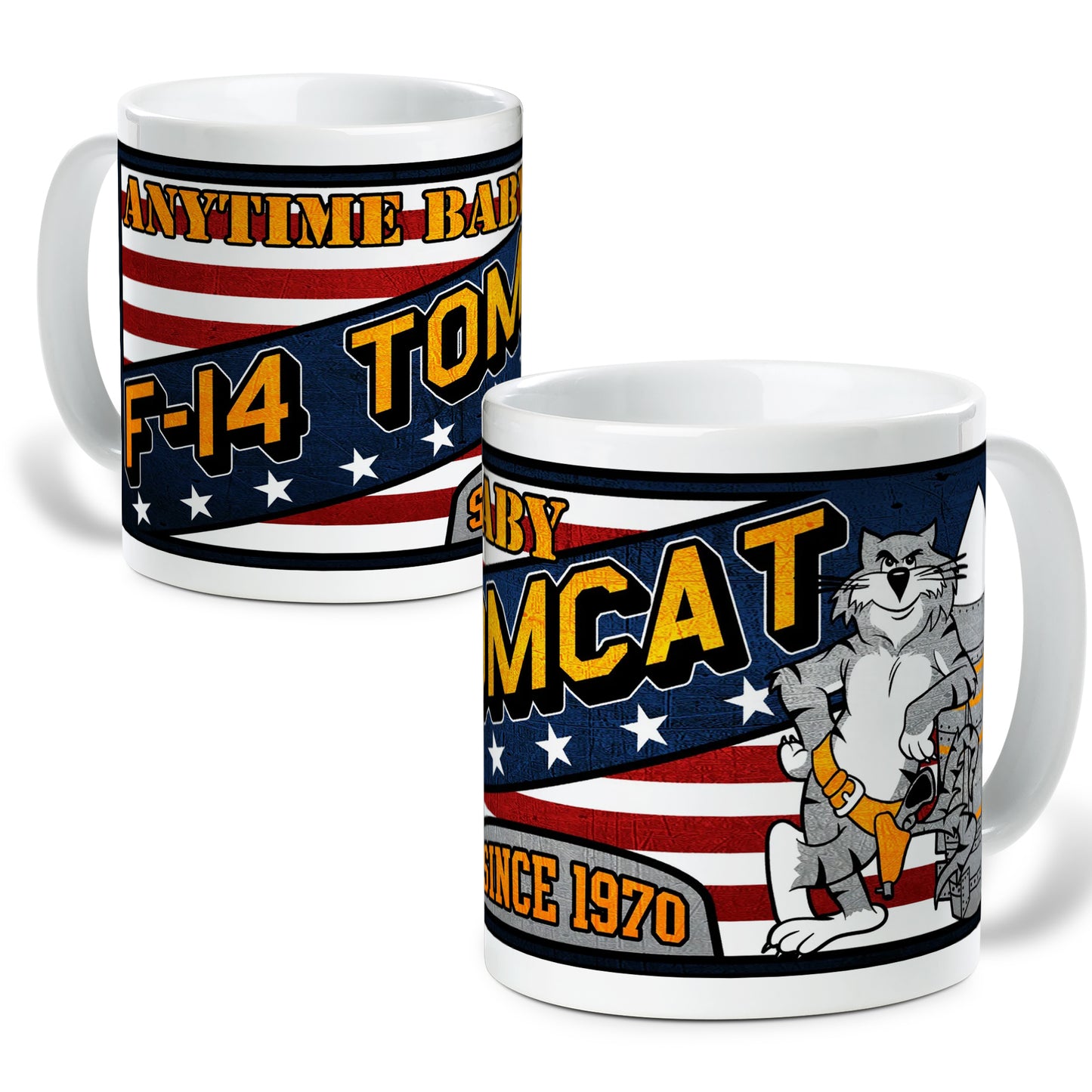 US Navy F-14 Tomcat Anytime Baby Ceramic Mug (11oz)
