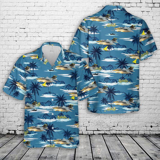 US Navy F-14 Tomcat Fighter Jet Aircraft Diorama(VF-84) Hawaiian Shirt