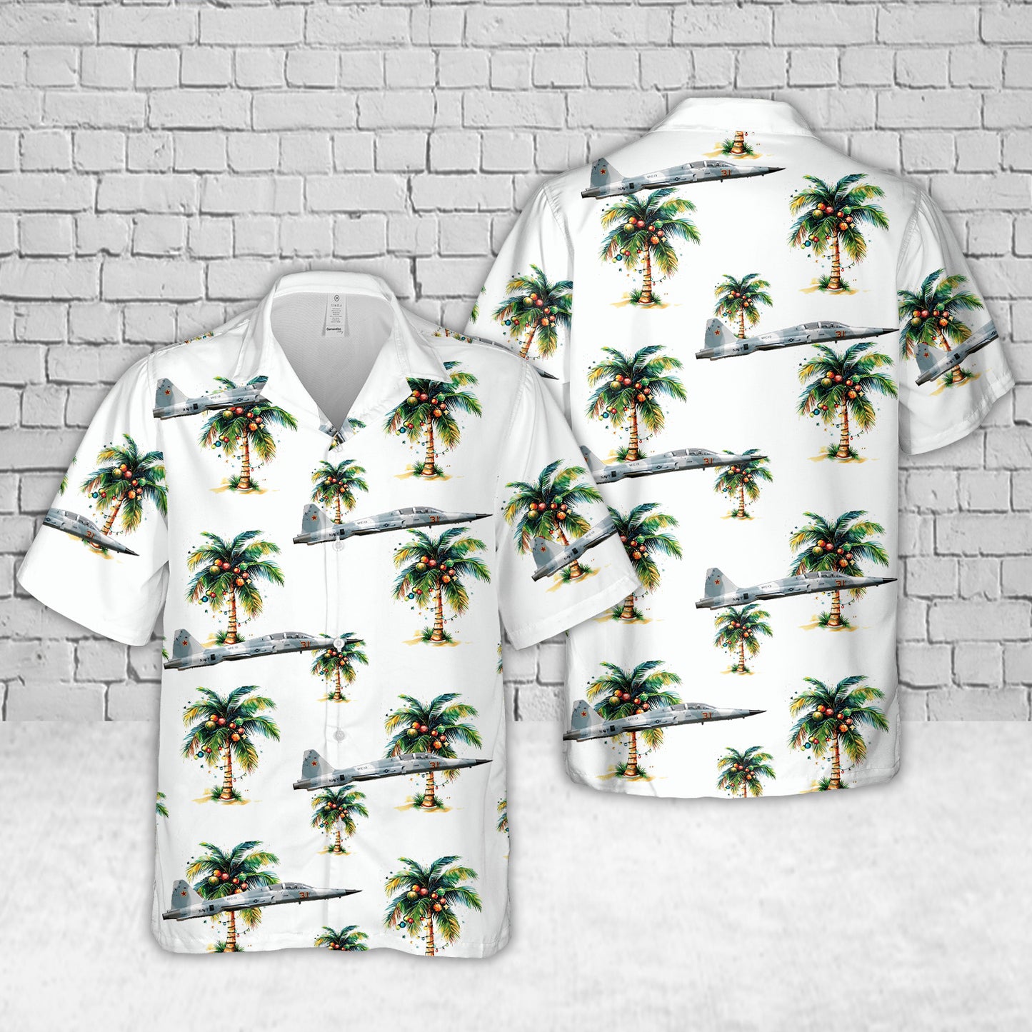 US Navy F-5 Tiger II Christmas Hawaiian Shirt