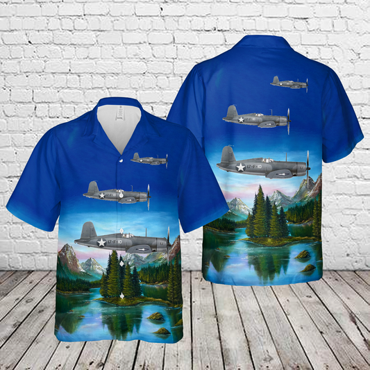 US Navy F4U-1 Corsair, Ens. Thomas Kropf, VF-17 "Jolly Rogers", USS Bunker Hill, 1943 Hawaiian Shirt