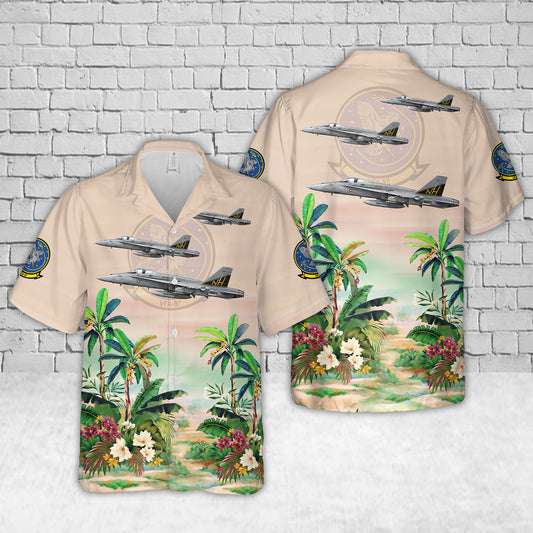 US Navy F/A-18A Hornet VFA-97 Warhawks, NH200 / 163098. CVW-11, USS Carl Vinson CVN-70 Hawaiian Shirt