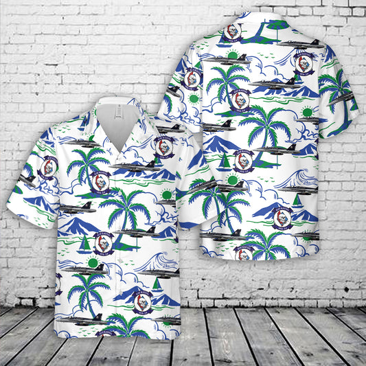 US Navy F/A-18C Hornet VFA-34 Blue Blasters, NE400 / 165403. CVW-2, USS Carl Vinson CVN-70 - 2017 Hawaiian Shirt