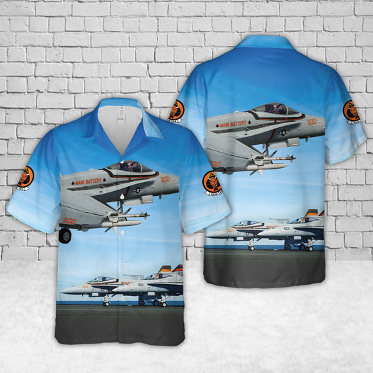 US Navy F/A-18C VAQ-144 "MAIN BATTERY" (2023) Hawaiian Shirt