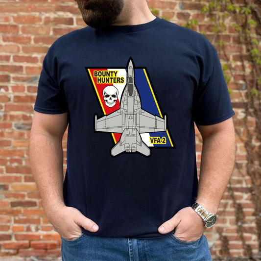 US Navy F/A-18 VFA-2 Bounty Hunters Classic Unisex T-Shirt Gildan 5000 (Made In US) DLQD0308PT04