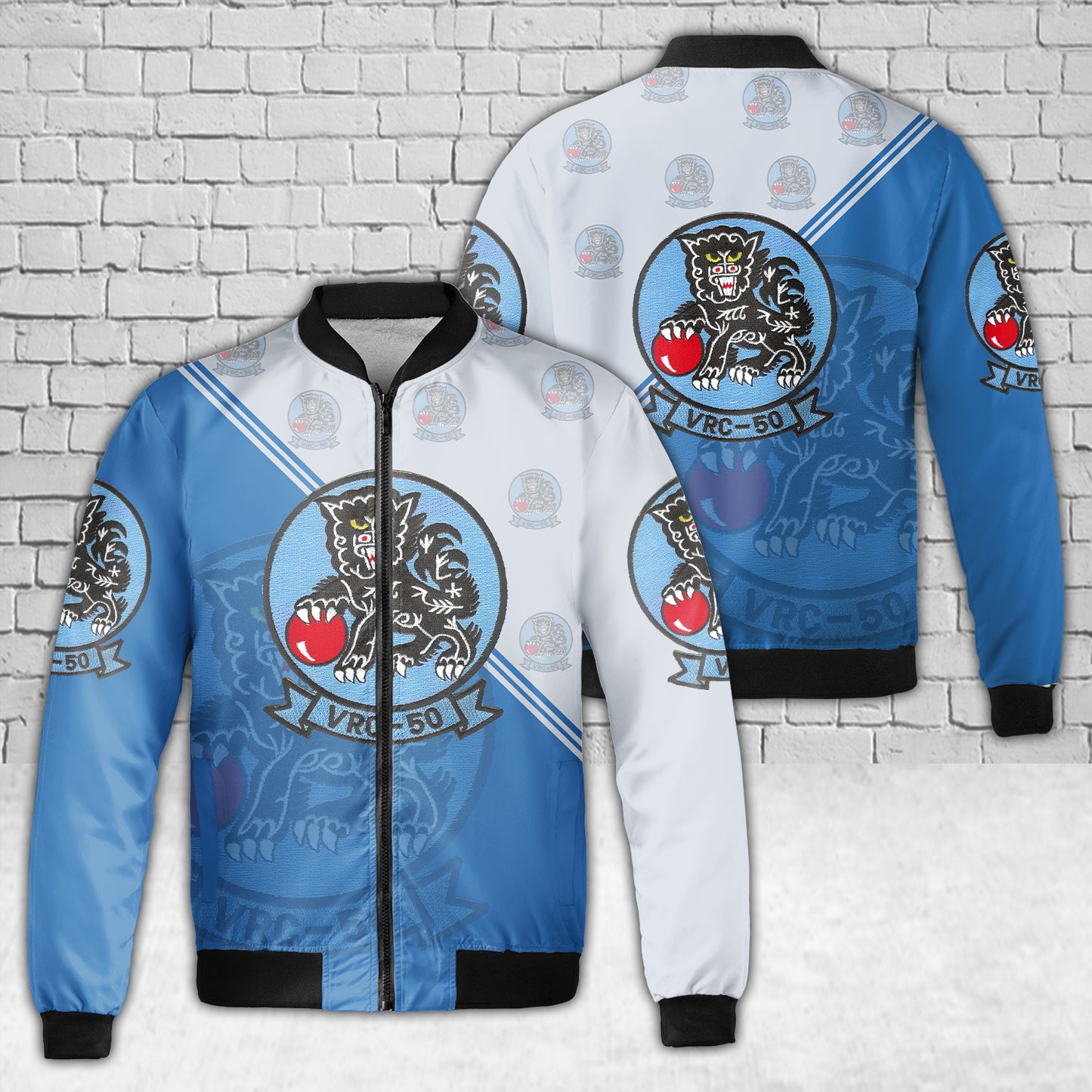 US Navy Fleet Logistics Squadron 50 (VRC-50) AOP Fleece Bomber Jacket