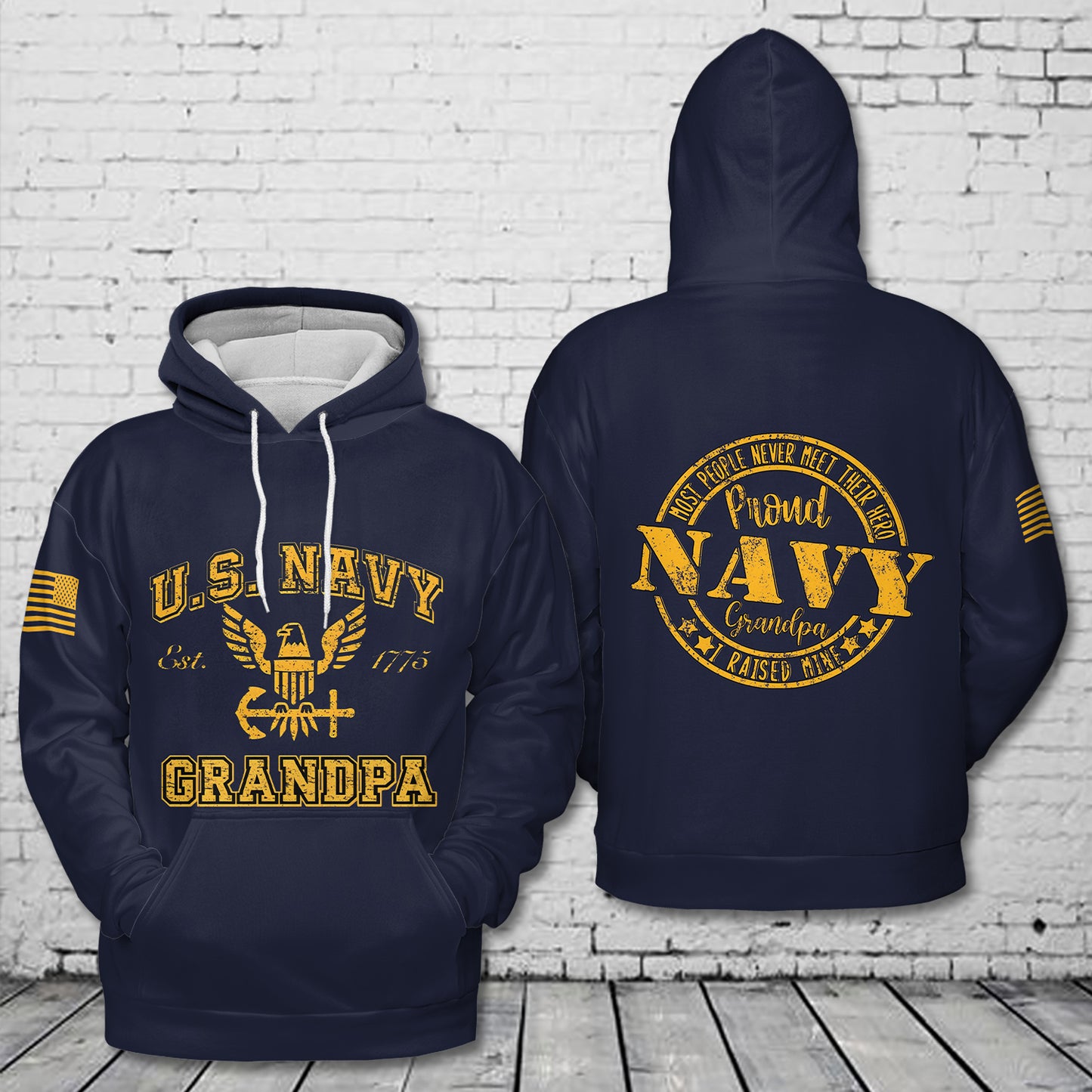 US Navy Grandpa 3D Hoodie