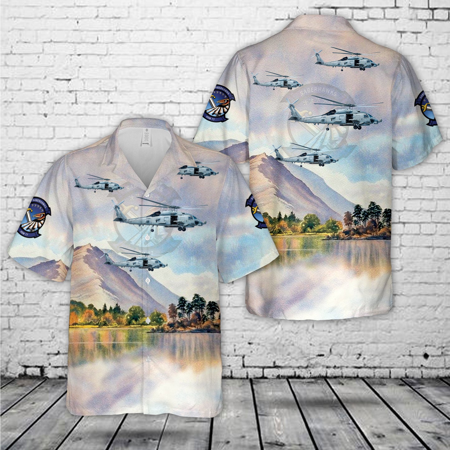US Navy HSM-77 Saberhawks MH-60R Seahawk Hawaiian Shirt