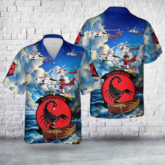 US Navy Helicopter Maritime Strike Squadron 49 (HSM-49) MH-60R Seahawk Hawaiian Shirt
