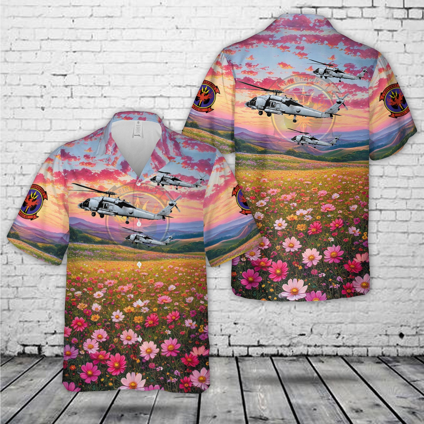 US Navy Helicopter Sea Combat Squadron EIGHT FIVE (HSC-85) HH-60H Seahawk Hawaiian Shirt