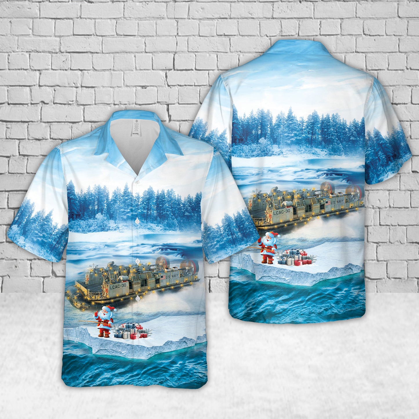 US Navy Landing Craft Air Cushion LCAC-30 Christmas Hawaiian Shirt