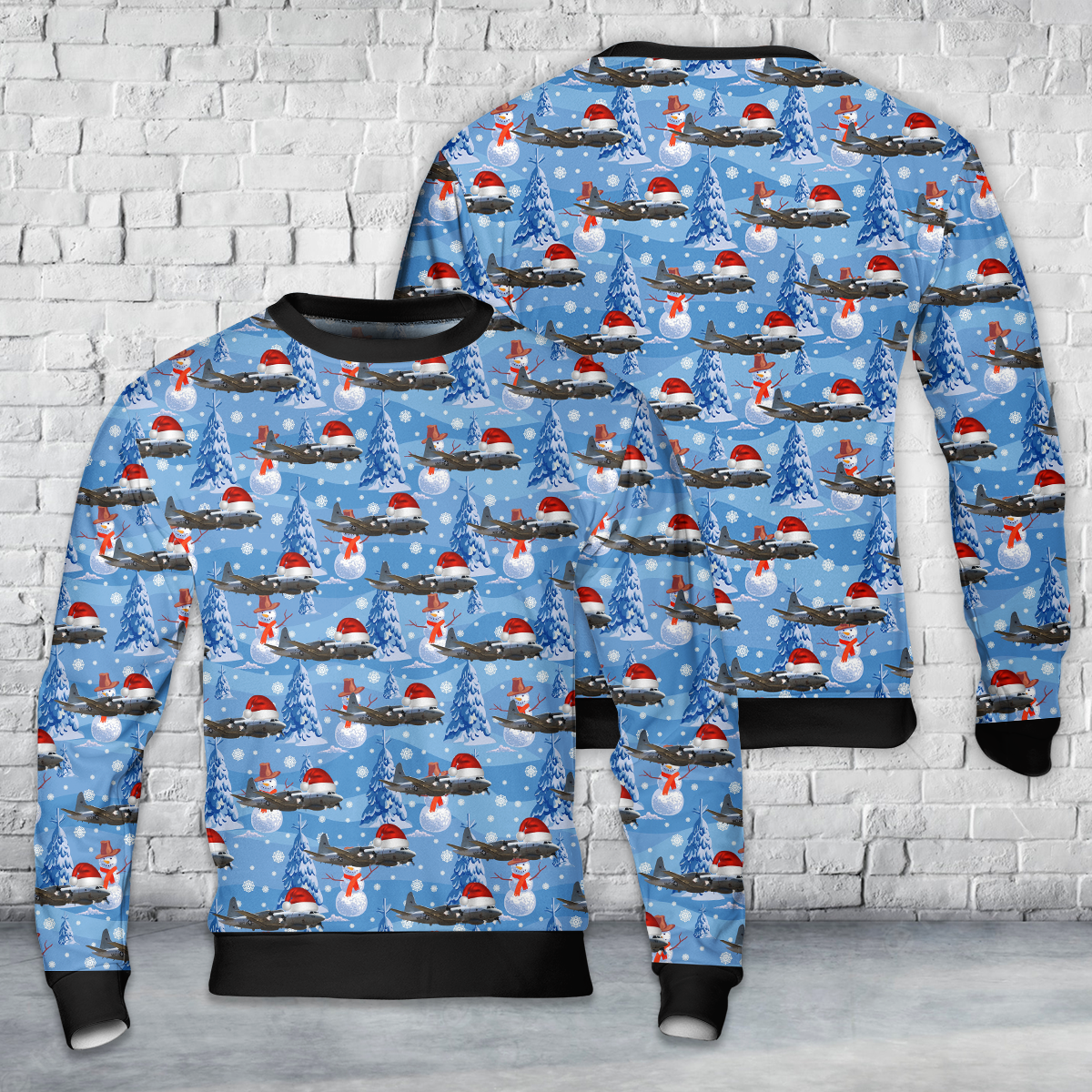 US Navy Lockheed EP-3E ARIES II of VQ-1 "World Watchers" Christmas AOP Sweater