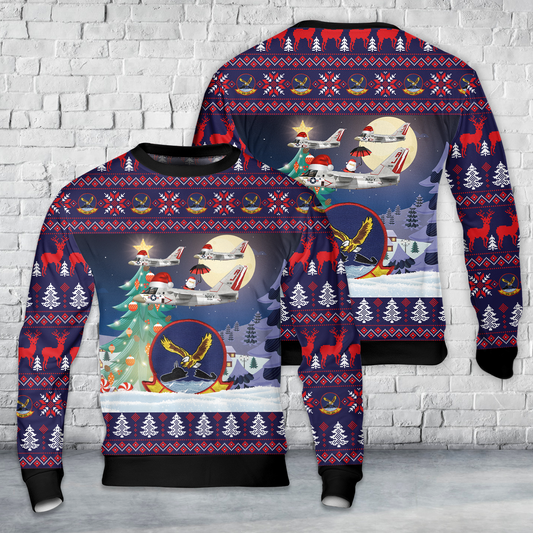 US Navy Lockheed Martin S-3A Viking VS-24 Scouts Christmas AOP Sweater