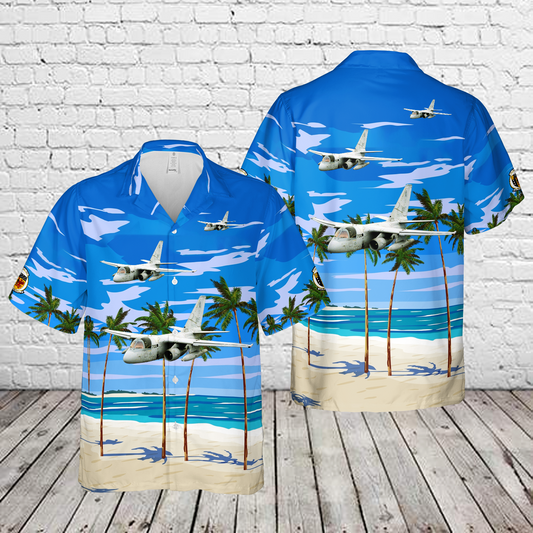 US Navy Lockheed S-3A Viking Of VS-38 Red Griffins Hawaiian Shirt
