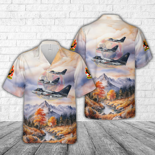 US Navy Lockheed S-3B Viking VS-21 Fighting Redtails, NF710 160604. CVW-5, USS Kitty Hawk CV-63 - Retirement Scheme, 2004 Hawaiian Shirt