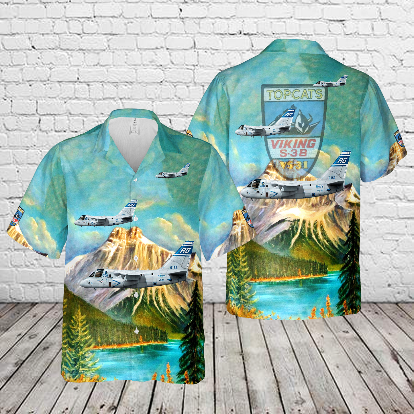 US Navy Lockheed S-3B Viking VS-31 Topcats, AG700 / 160152, CVW-7 - 2005 Hawaiian Shirt