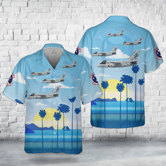 US Navy Lockheed S-3B Viking VS-35 Blue Wolves, NK700 / 159387 - CVW-14, NAS North Island, 2003 Pocket Hawaiian Shirt