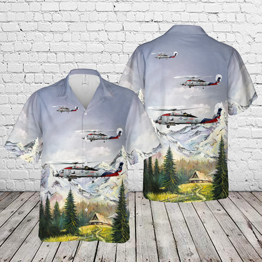 US Navy MH-60R Seahawk HSM-35 Magicians, 167050. NAS North Island, San Diego, CA Hawaiian Shirt