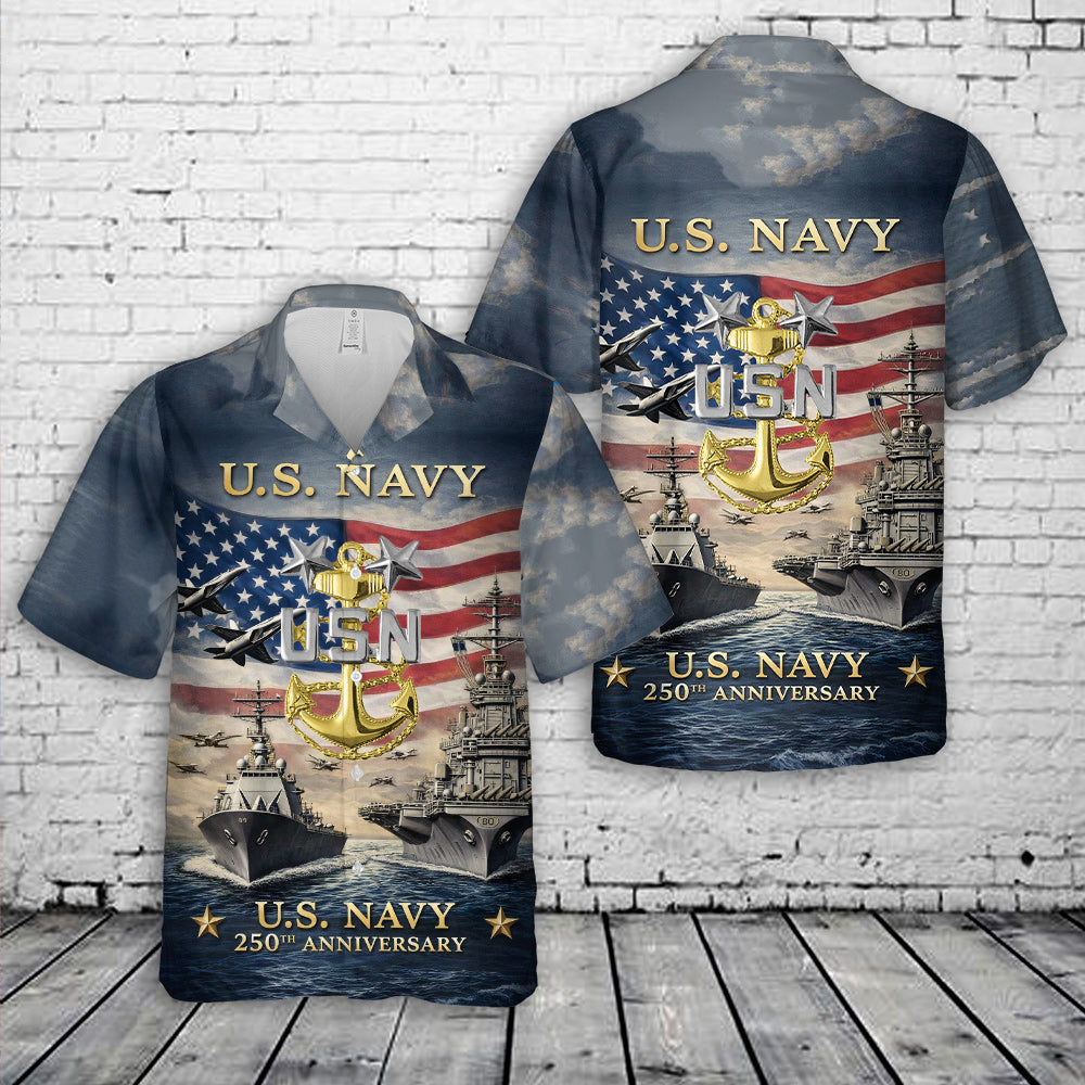 US Navy Master Chief 1776-2026, 250th Anniversary Hawaiian Shirt