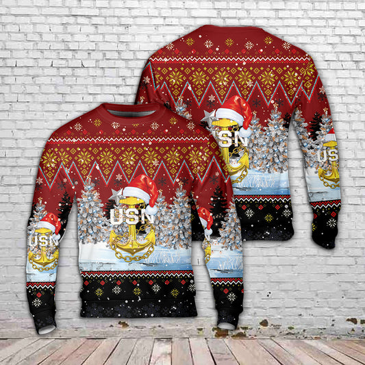 US Navy Master Chief Anchor Christmas Sweater