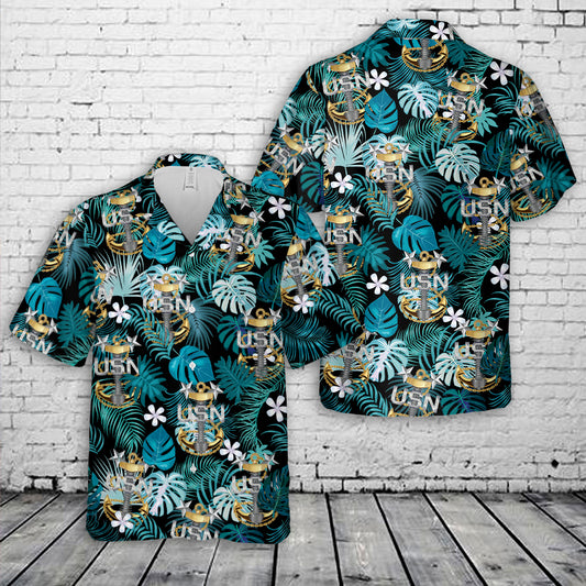 US Navy Master Chief BackBone Anchor Hawaiian Shirt