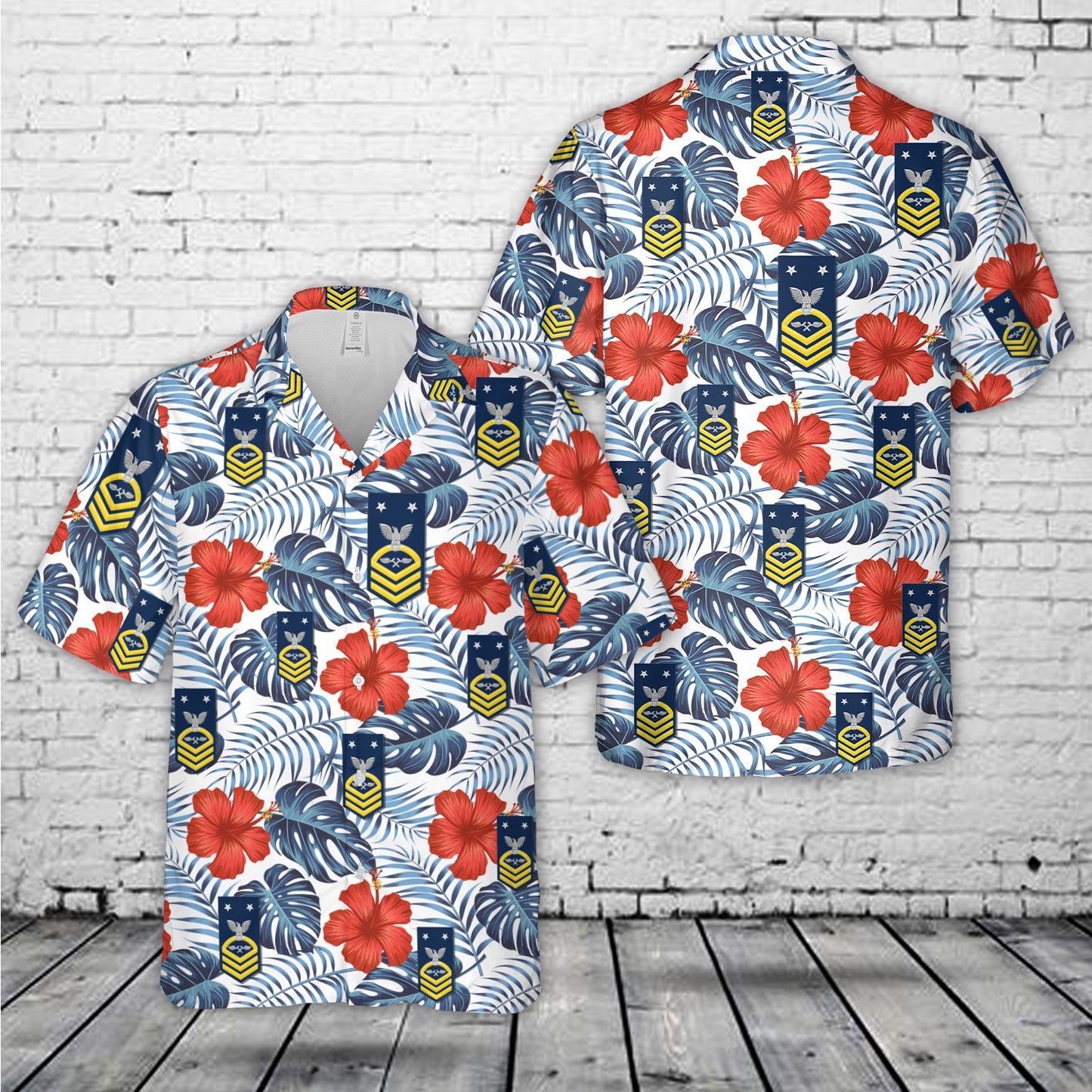 US Navy Master Chief Gold E-9 Aviation Structural Mechanic AM Hawaiian Shirt