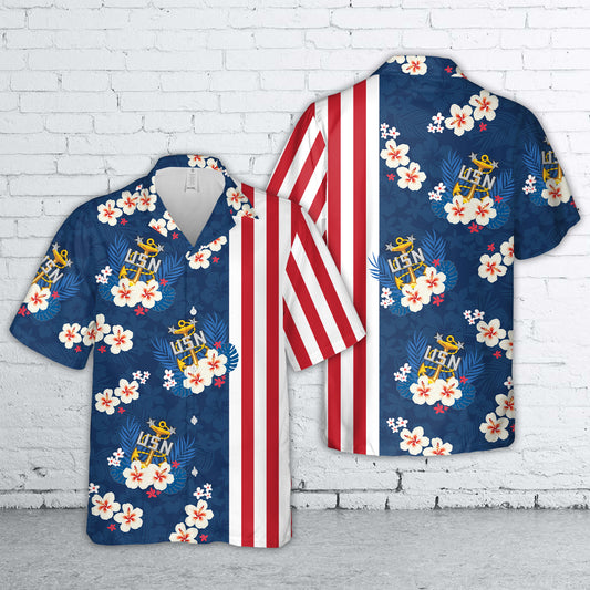 US Navy Master Chief Petty Officer (MCPO), 4th Of July Hawaiian Shirt