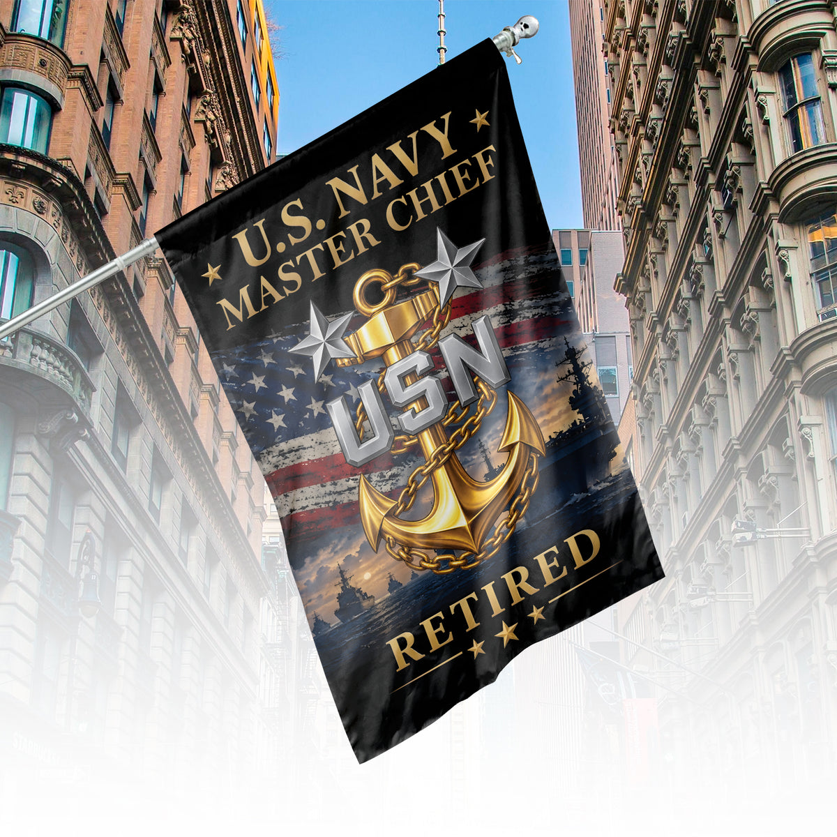 US Navy Master Chief Retired Flag