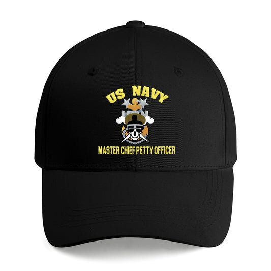 US Navy Master Chief Skull and Cross Bones anchor Embroidered Cap