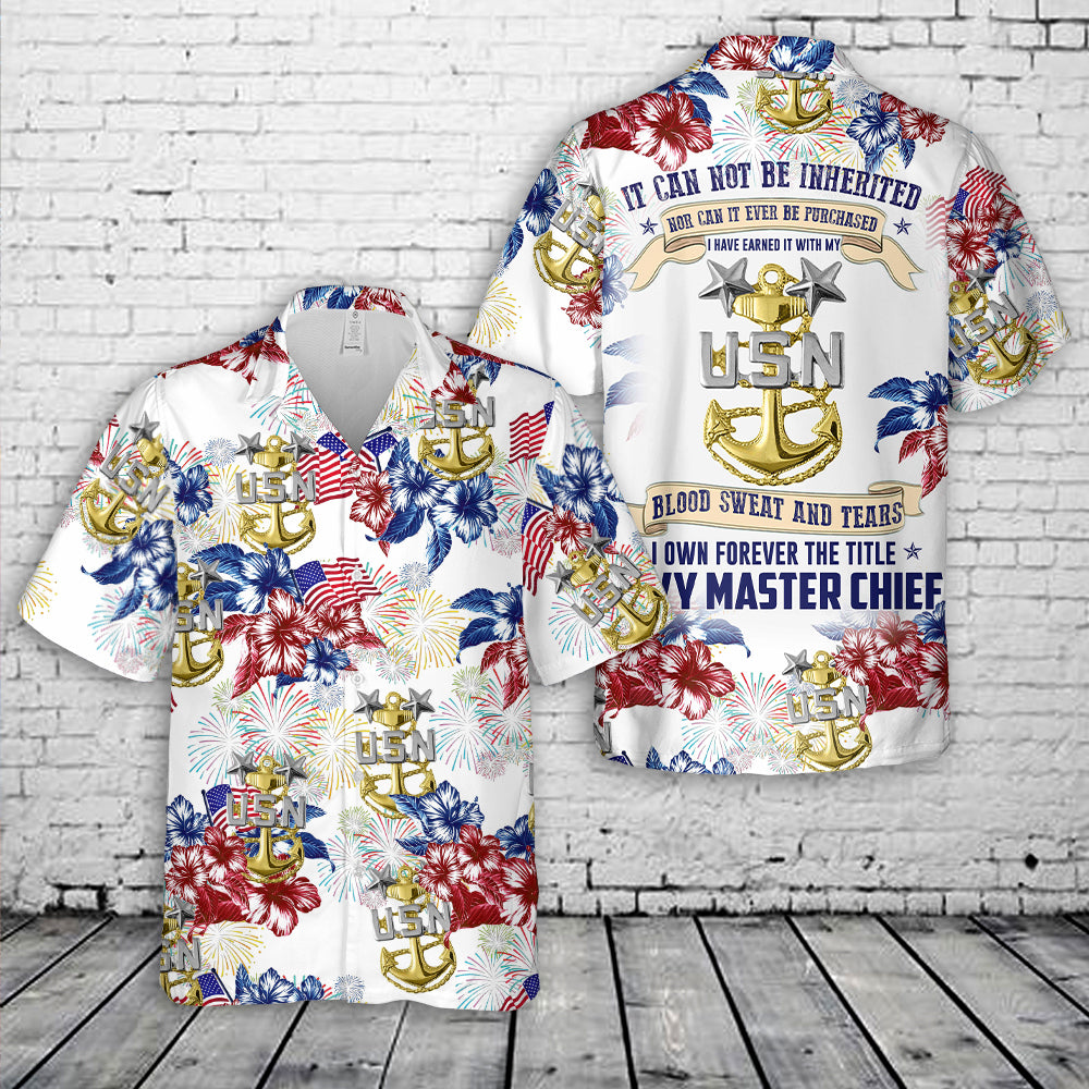 US Navy Master Chief, 4th Of July Hawaiian Shirt