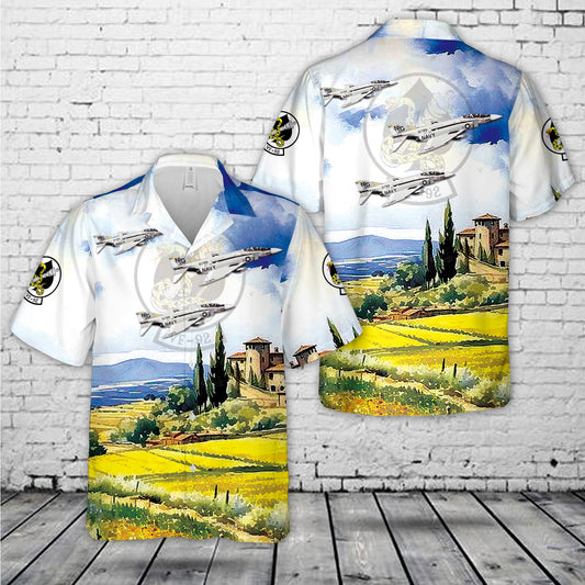 US Navy McDonnell F-4J-35-MC Phantom II (BuNo 155799) from Fighter Squadron 92 (VF-92) "Silver Kings" Hawaiian Shirt