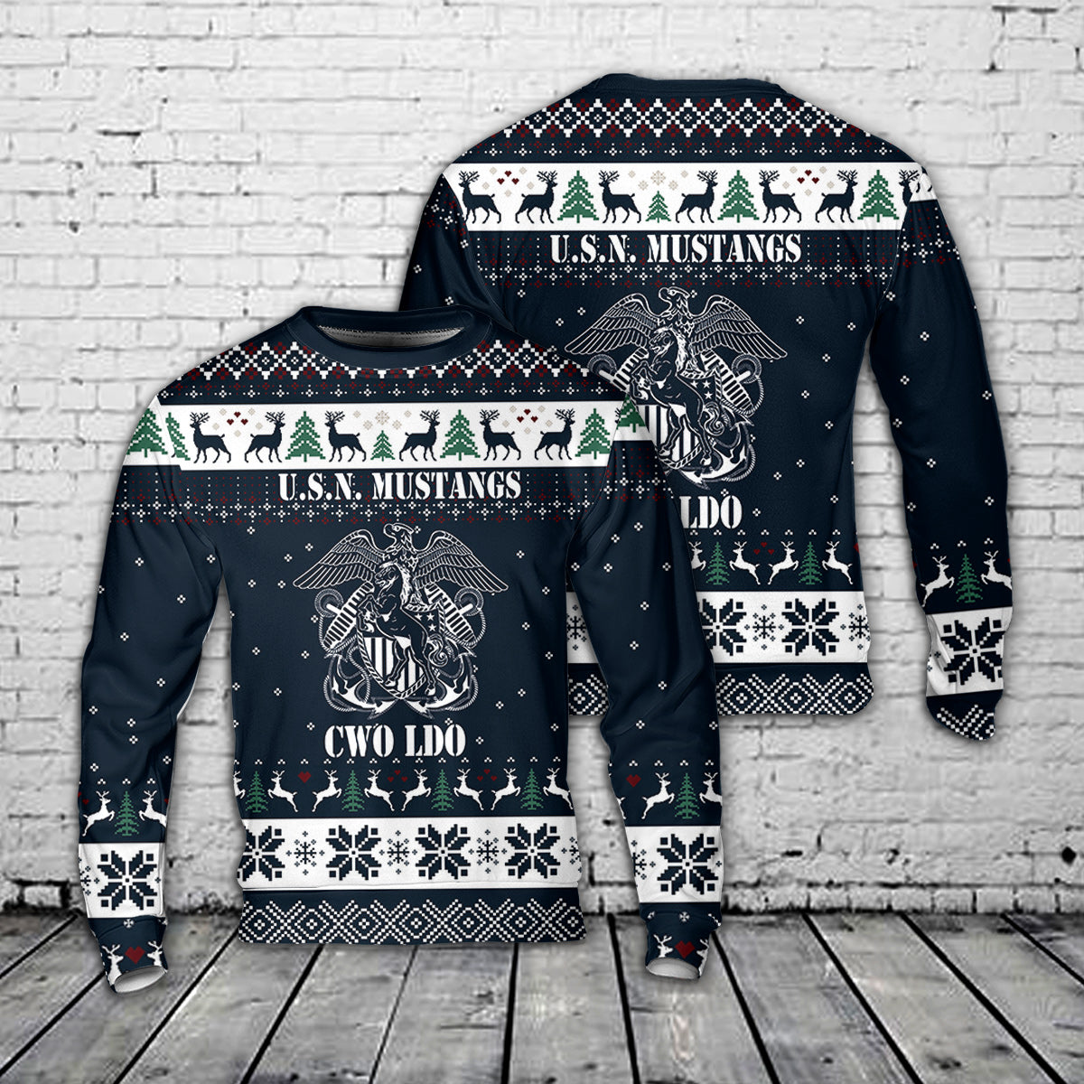US Navy Mustang Christmas Sweater