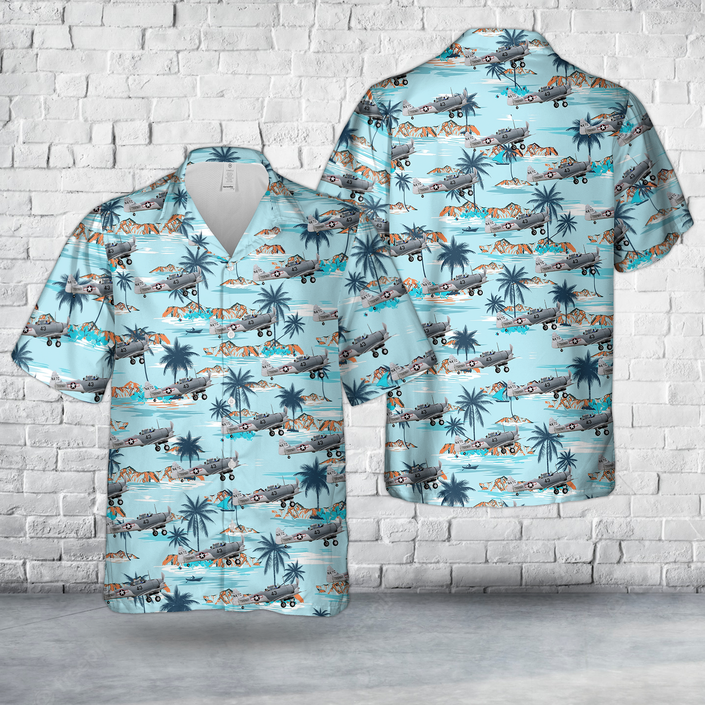 US Navy Northern American SNJ-4 Texan Hawaiian Shirt