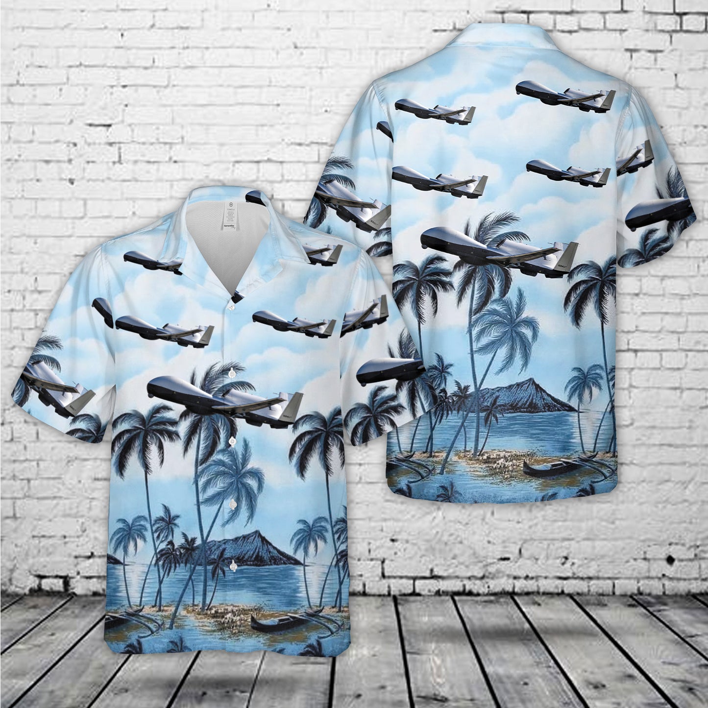 US Navy Northrop Grumman MQ-4C Triton Hawaiian Shirt