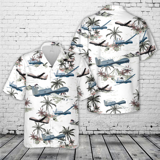 US Navy Northrop Grumman MQ-4C Triton Hawaiian Shirt