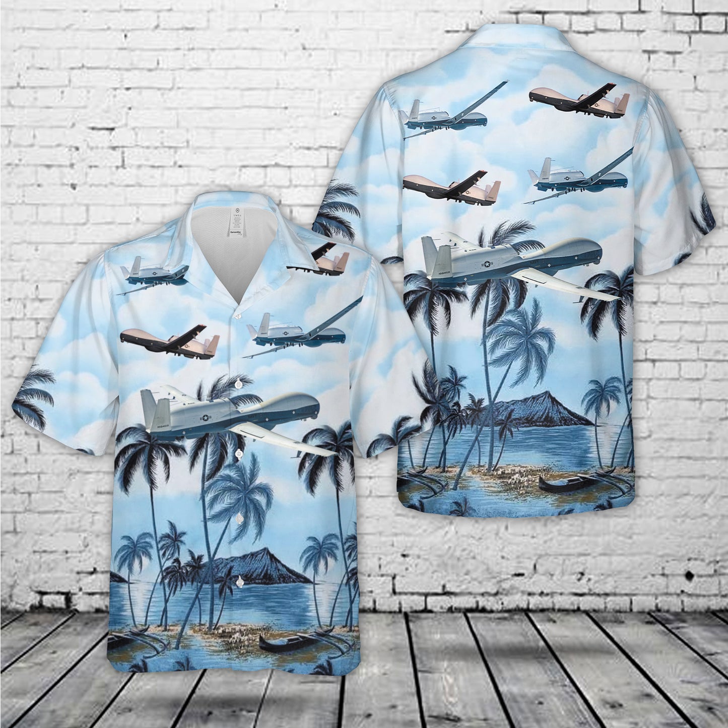 US Navy Northrop Grumman MQ-4C Triton Hawaiian Shirt