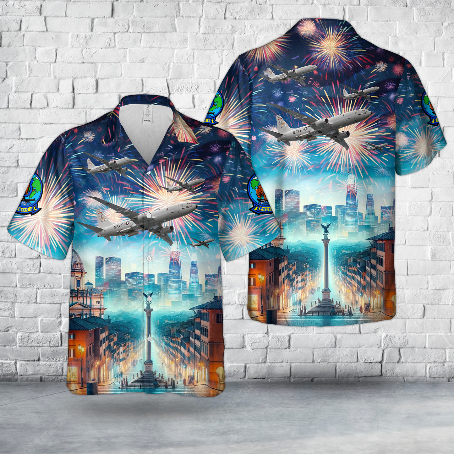 US Navy P-8A Poseidon Patrol Squadron Eight (VP-8), 4th Of July Hawaiian Shirt