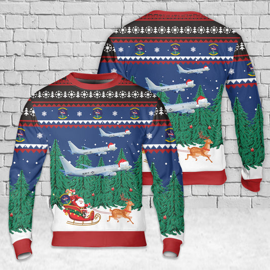 US Navy P-8A Poseidon VX-20 Squadron Christmas AOP Sweater
