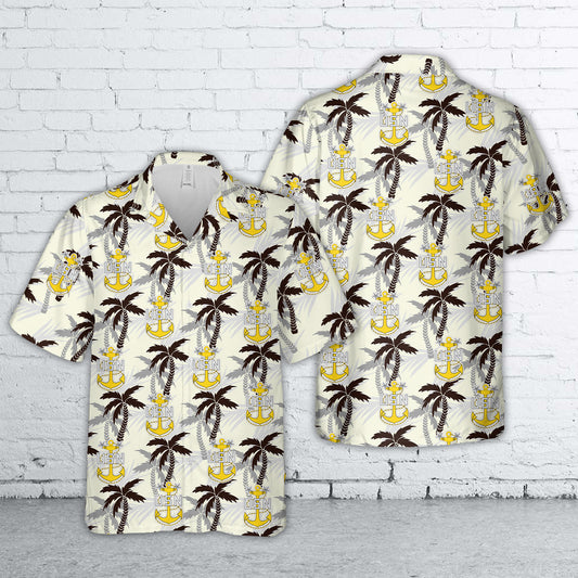 US Navy Rank E-9 Master Chief Petty Officer Insignia Hawaiian Shirt