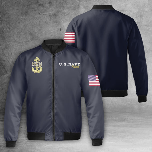US Navy Retired Chief Fleece Bomber Jacket