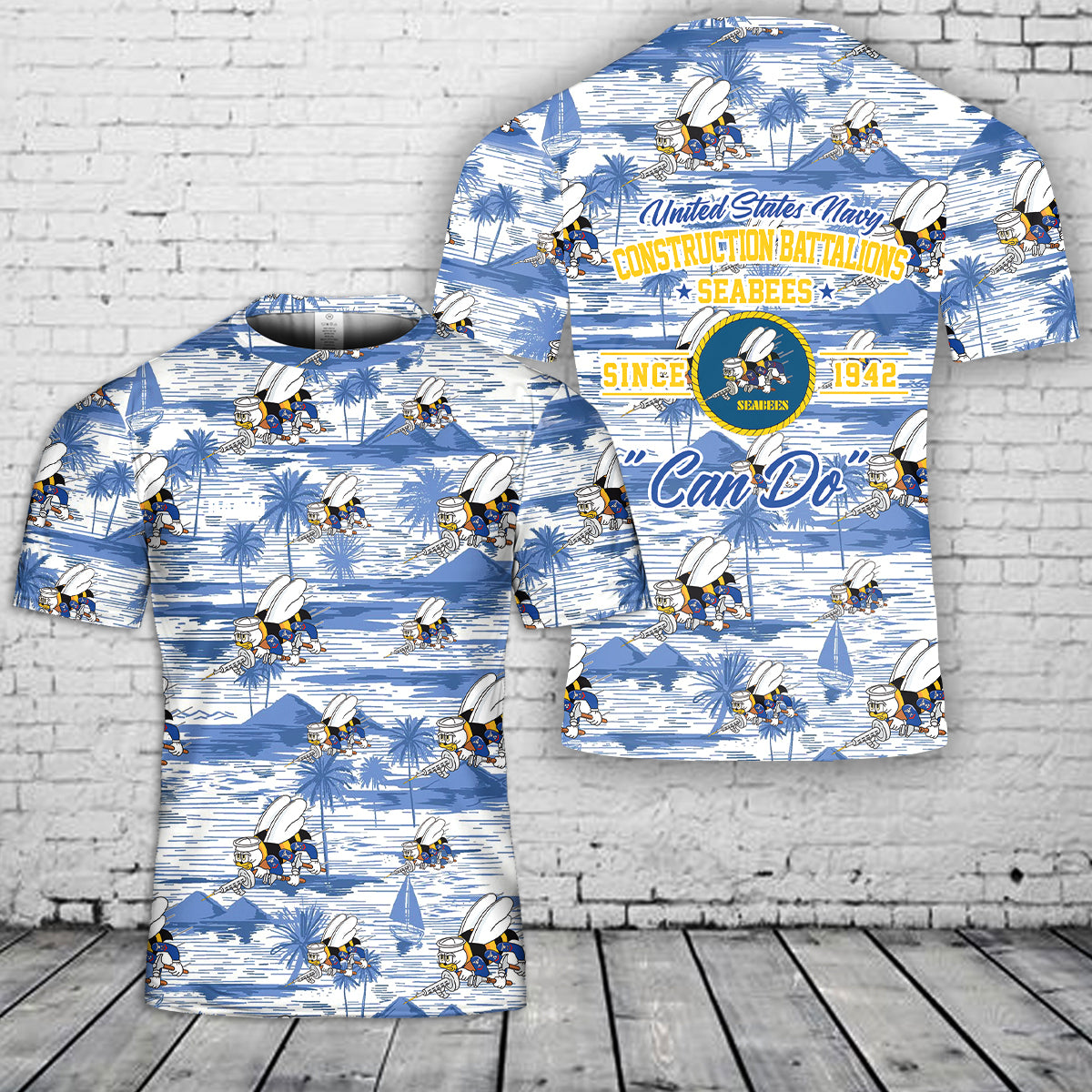 US Navy SEABEES Naval Construction Force (NCF) 3D T-Shirt