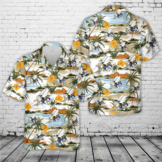 US Navy SEABEES Naval Construction Force (NCF) Hawaiian Shirt