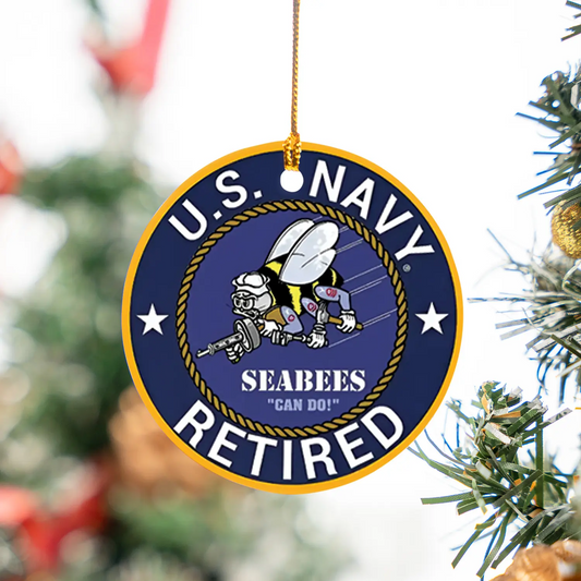 US Navy SeaBee Retired Ceramic Ornament