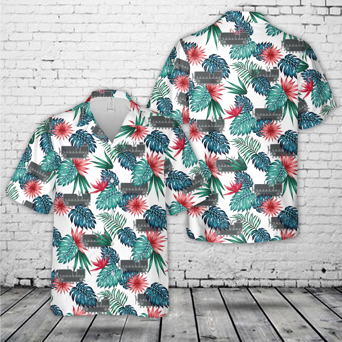 US Navy Seabee Equipment Operator (EO) Rate Insignia Hawaiian Shirt