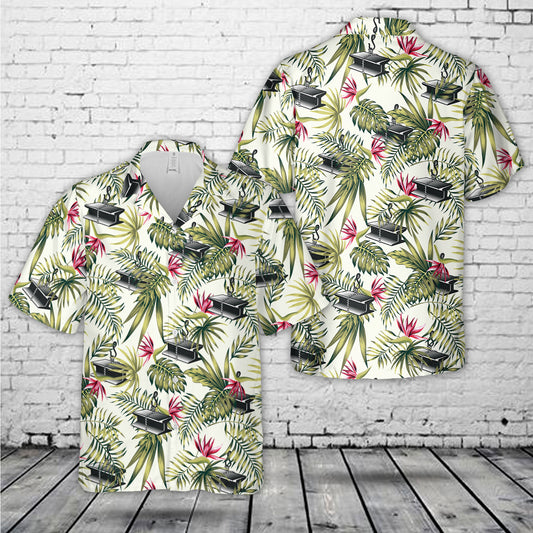 US Navy Seabee Steelworker (SW) Rate Insignia Hawaiian Shirt