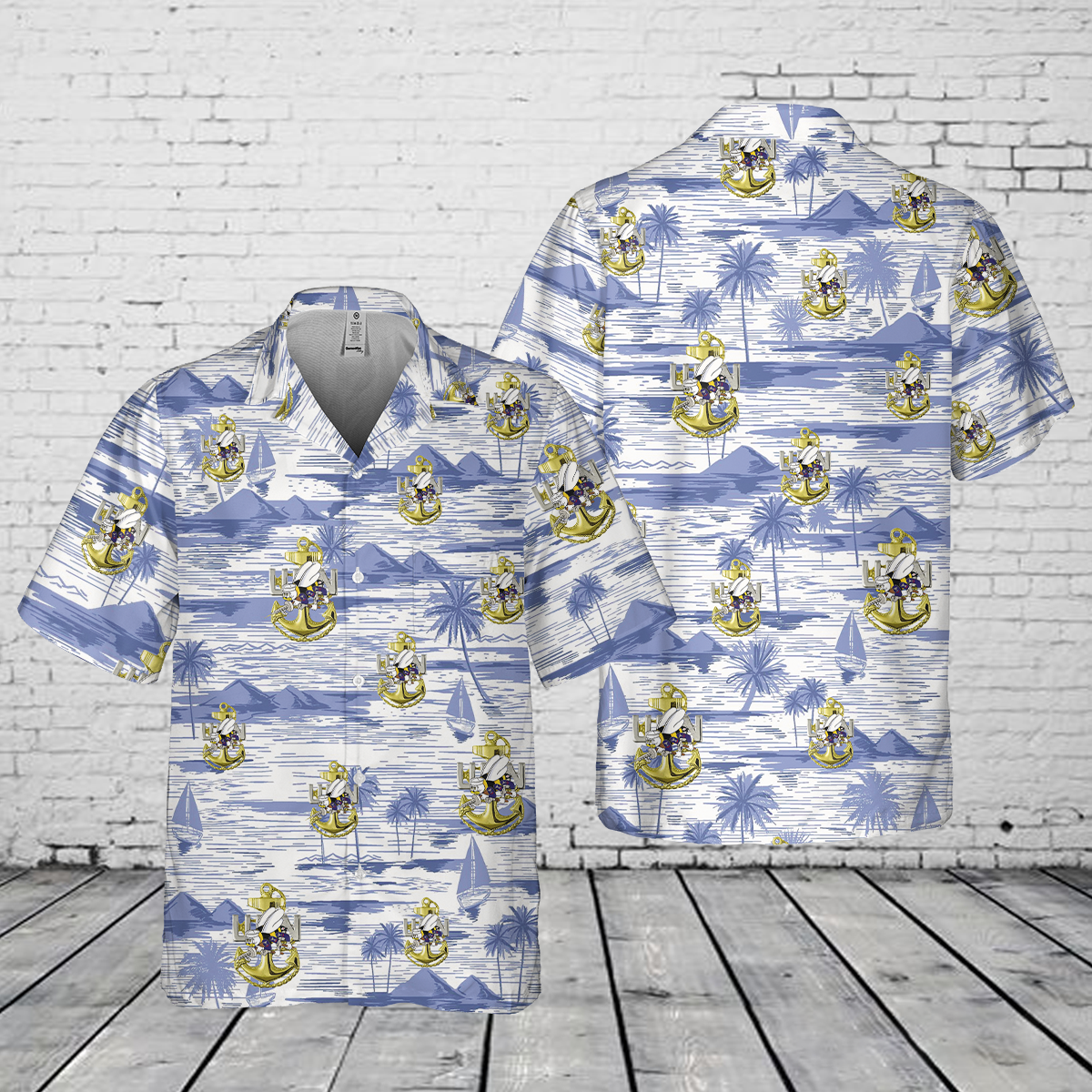 US Navy Seabees Chief Pocket Hawaiian Shirt